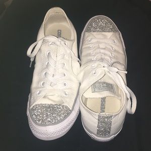 converse all star glitter toe sneakers